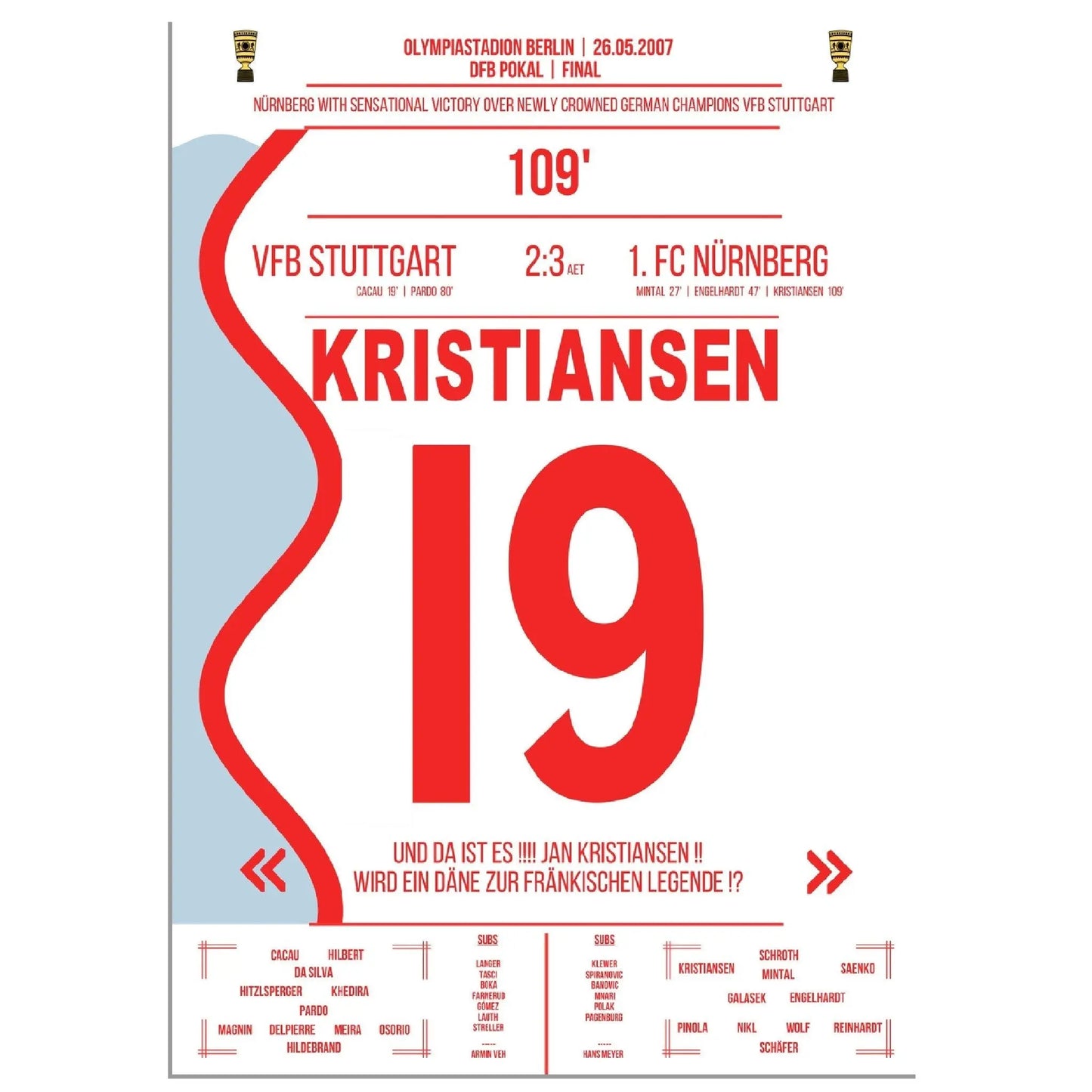 Kristiansen trifft zum Pokalsieg für Nürnberg im DFB Pokal Finale 2007 