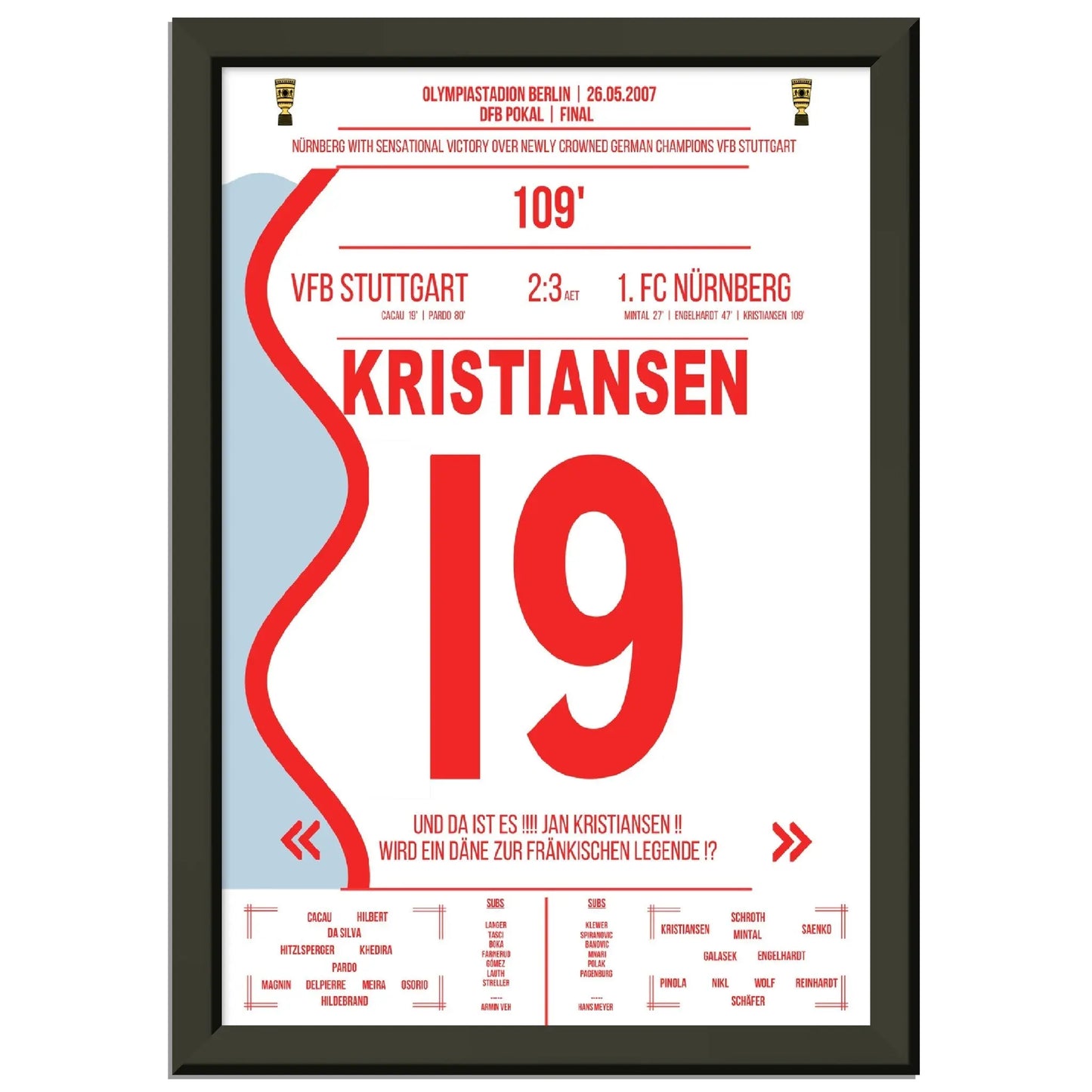Kristiansen trifft zum Pokalsieg für Nürnberg im DFB Pokal Finale 2007 