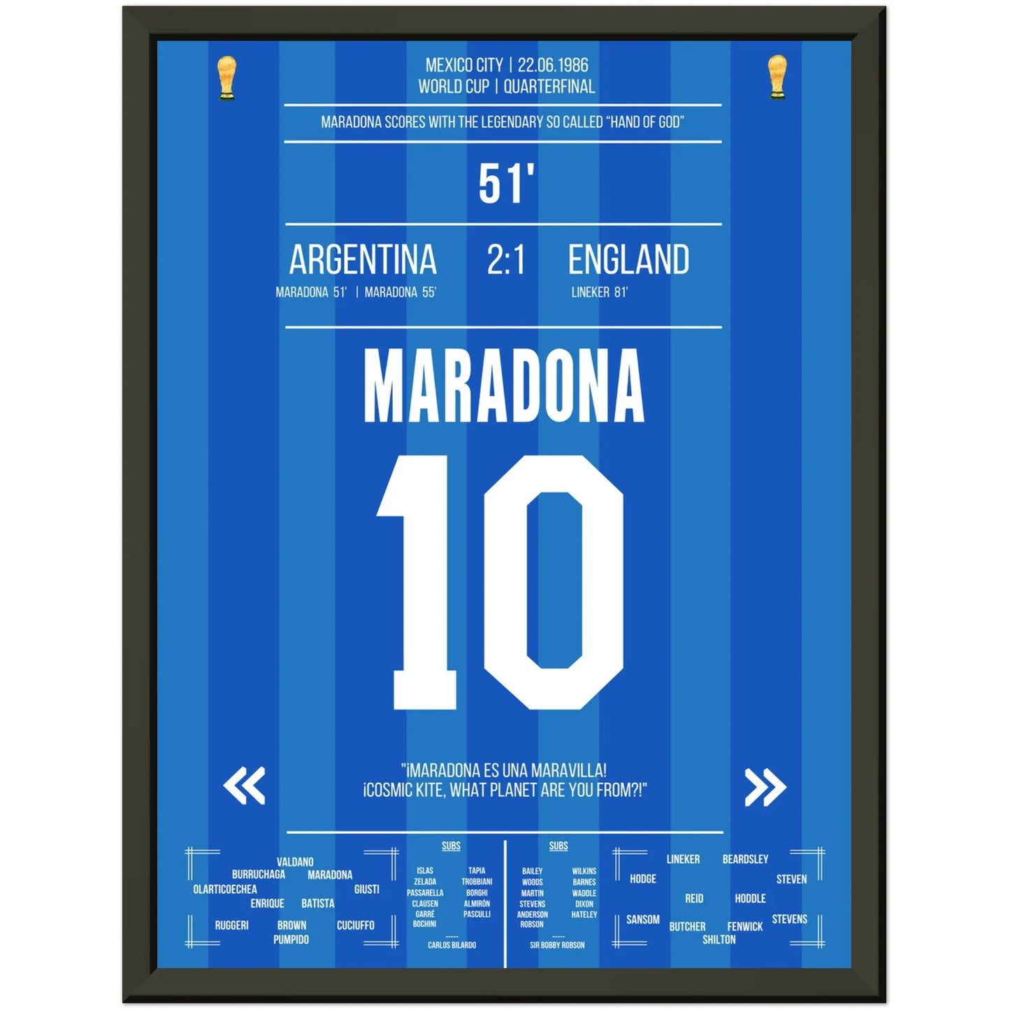 Maradonas "Hand Gottes" Tor WM 1986 Argentinien gegen England 