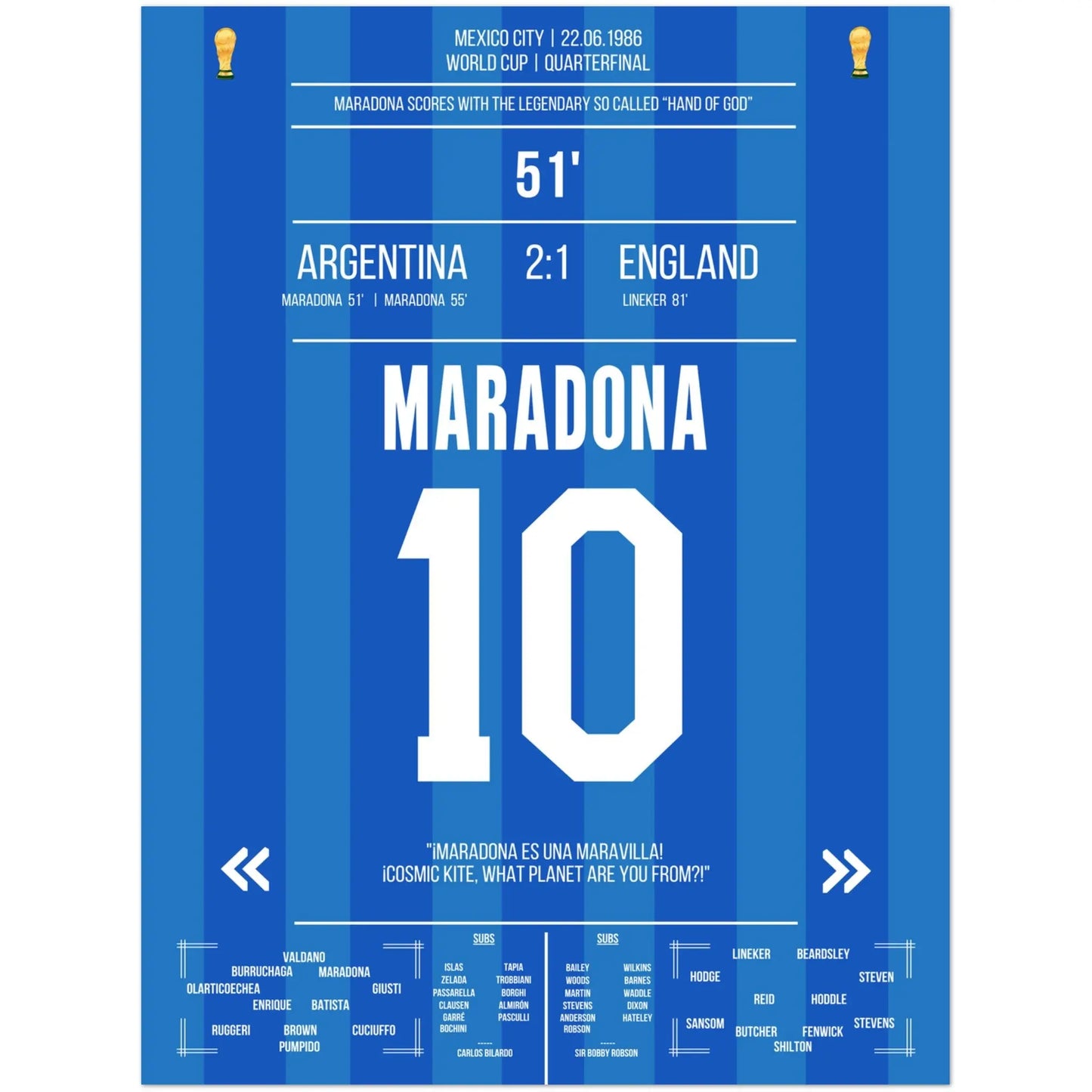 Maradonas "Hand Gottes" Tor WM 1986 Argentinien gegen England 