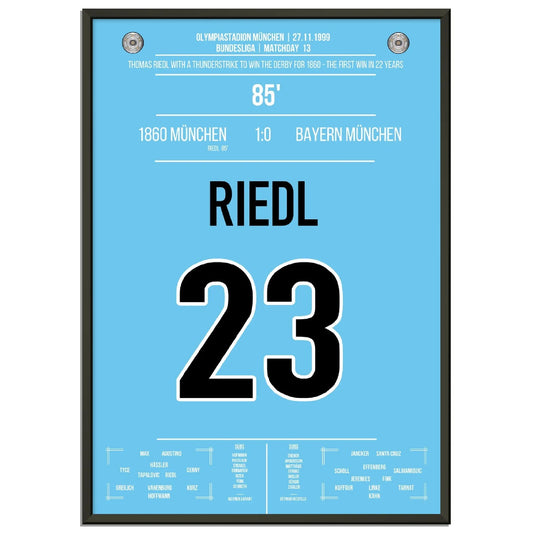 Riedl's Siegtreffer für die Löwen im Derby gegen Bayern 1999 