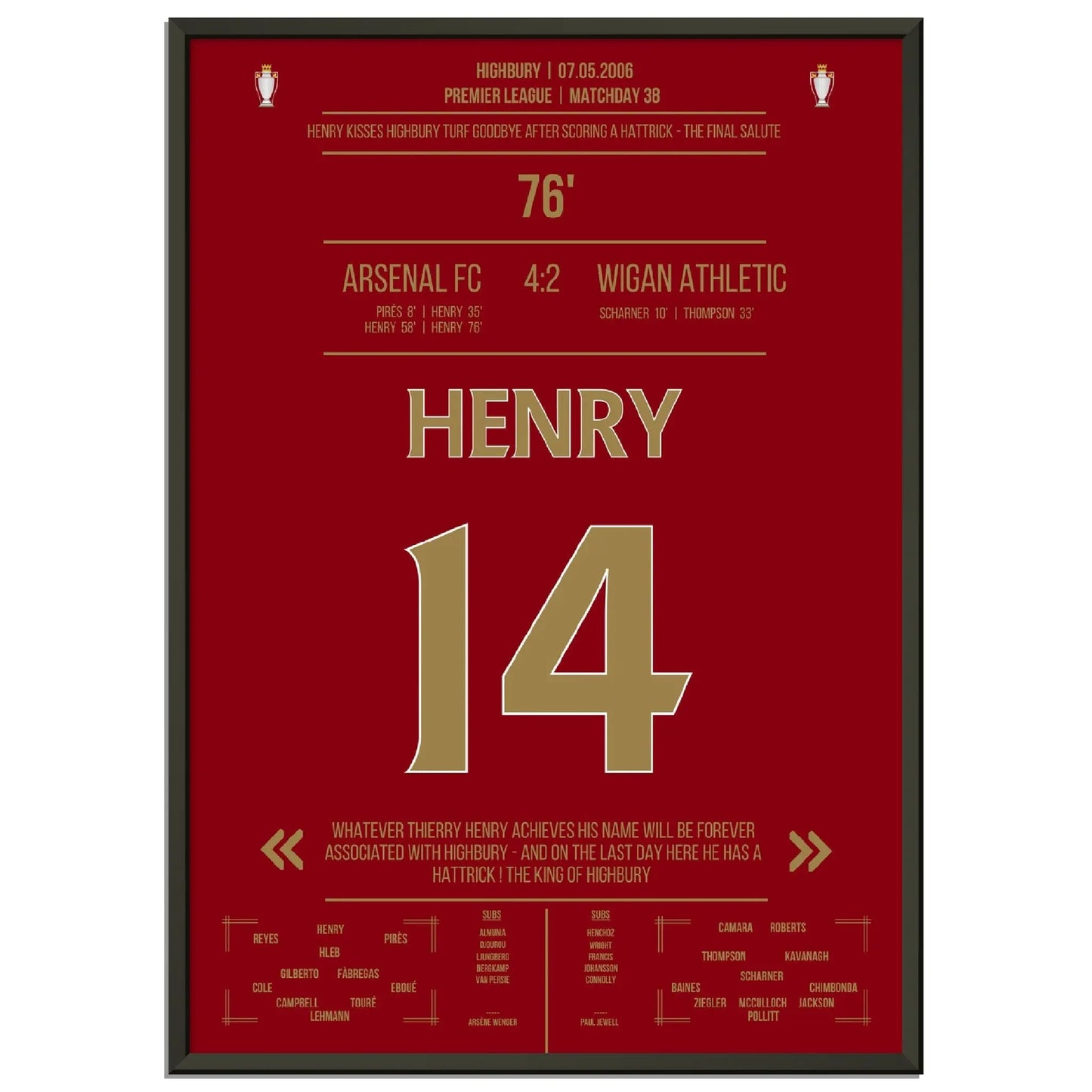 Thierry Henry Hattrick Last Game At Highbury Arsenal - Wigan - The Final Salute 