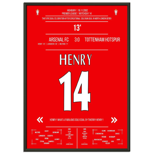Thierry Henry Iconic Celebration Solo Run Goal Arsenal - Tottenham 2002 