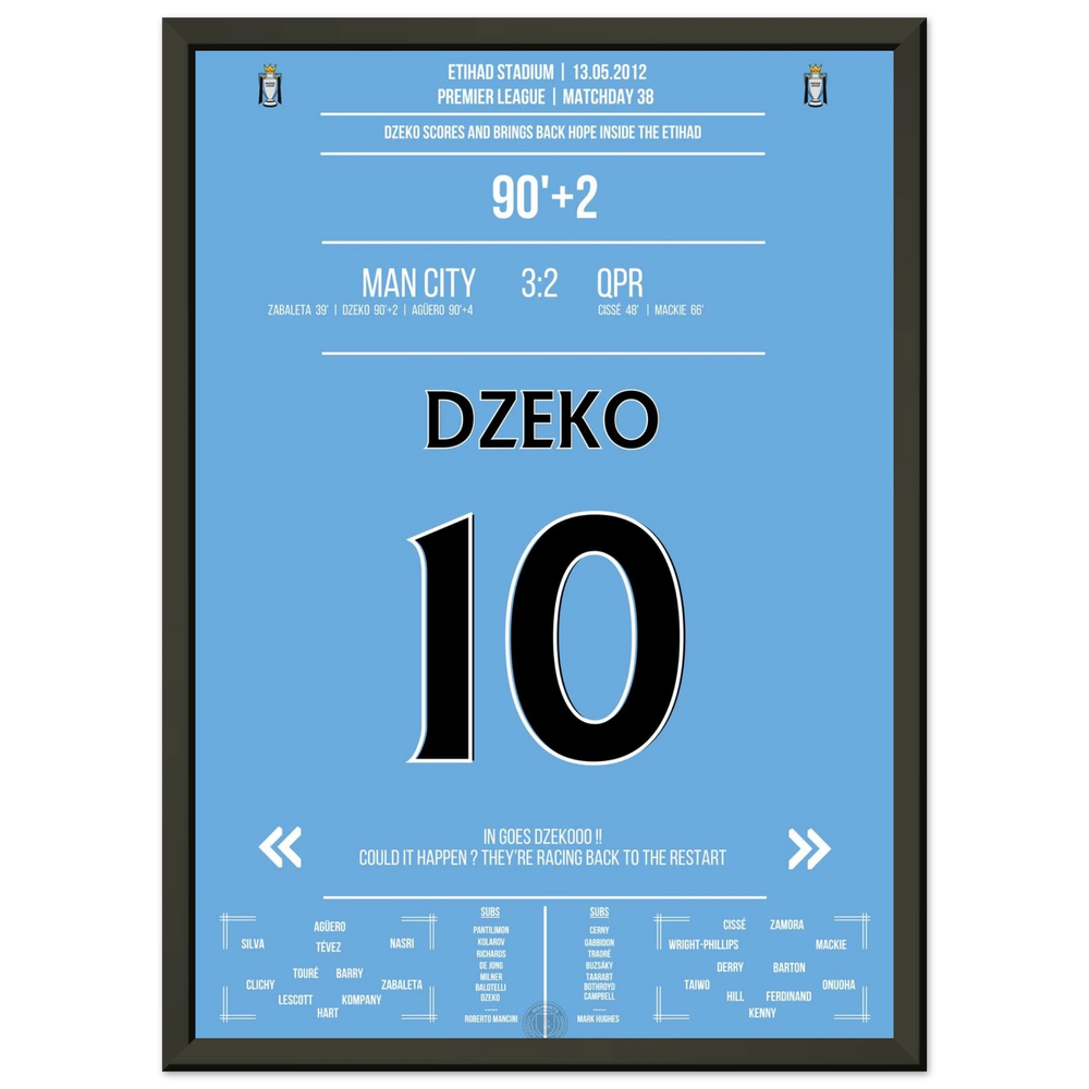 Dzeko trifft per Kopf und leitet City's legendäre Aufholjagd ein