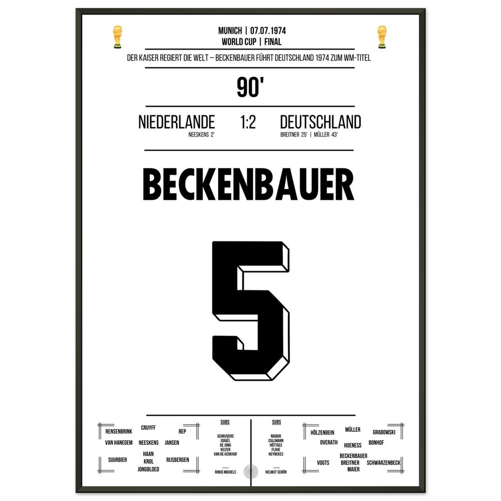 Beckenbauer führt Deutschland zum zweiten Weltmeistertitel in 1974