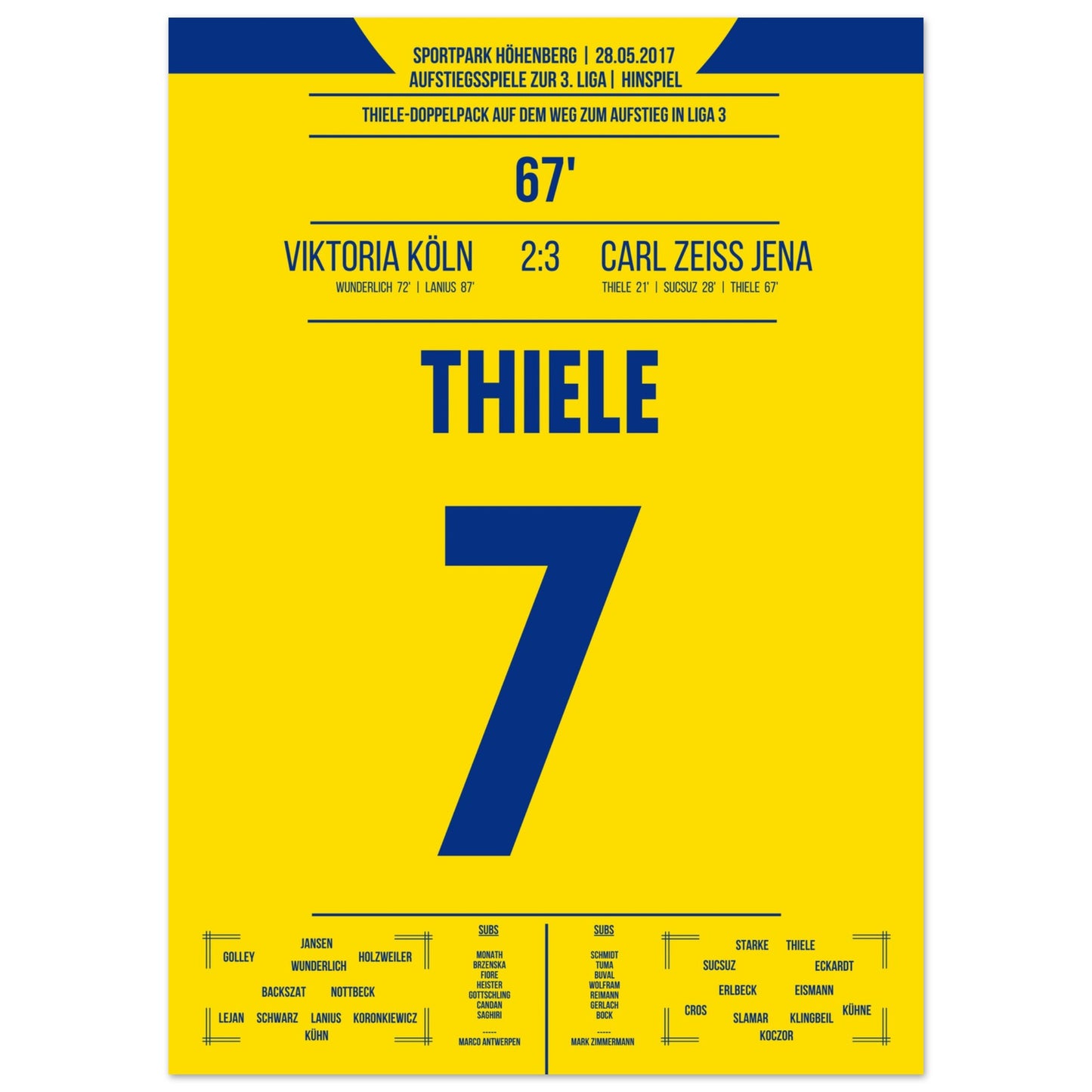 Thiele-Doppelpack führt Jena in Richtung 3. Liga in 2017 50x70-cm-20x28-Ohne-Rahmen