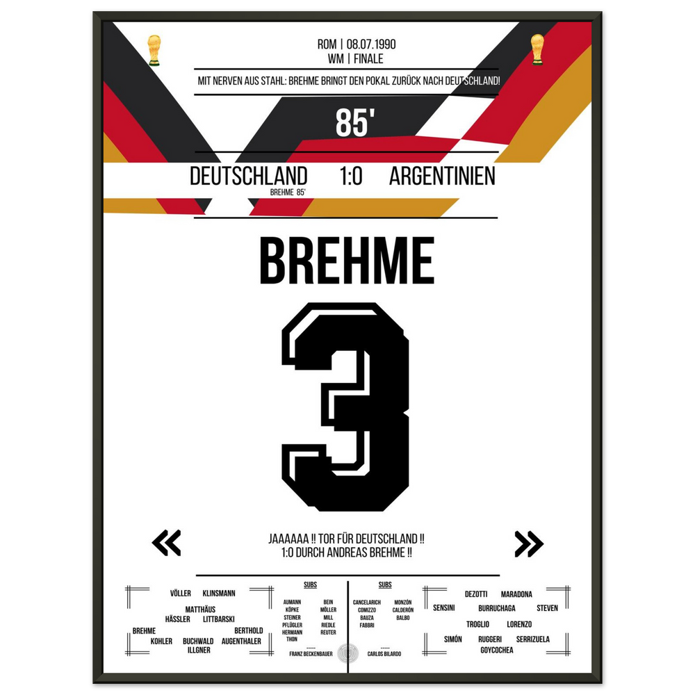 Brehme's Elfmeter gegen Argentinien im WM-Finale 1990