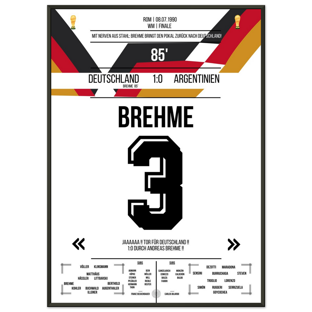Brehme's Elfmeter gegen Argentinien im WM-Finale 1990