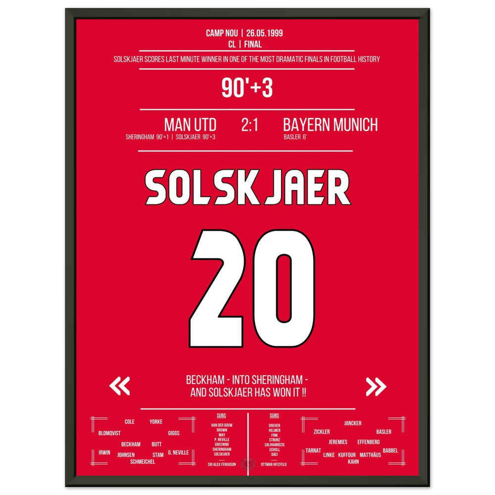 Solskjaer trifft im denkwürdigsten Comeback der Geschichte im Finale 1999 gegen Bayern