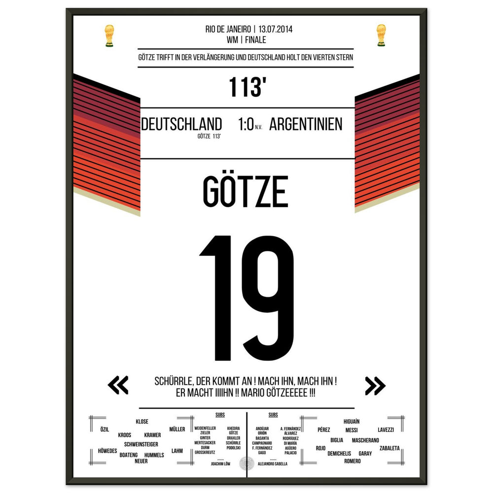 Götze's goal for Germany's World Cup triumph against Argentina in the 2014 World Cup final.