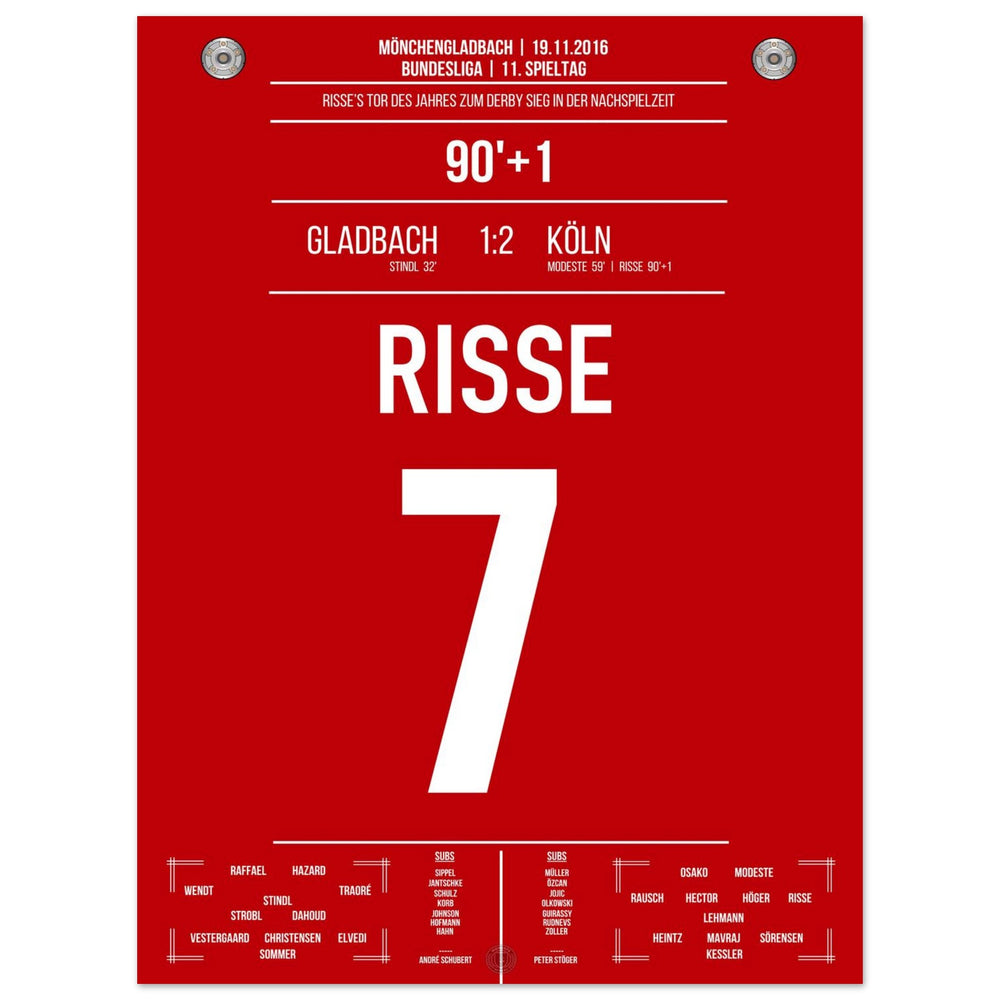 Risse's Tor des Jahres 2016 im Derby gegen Mönchengladbach