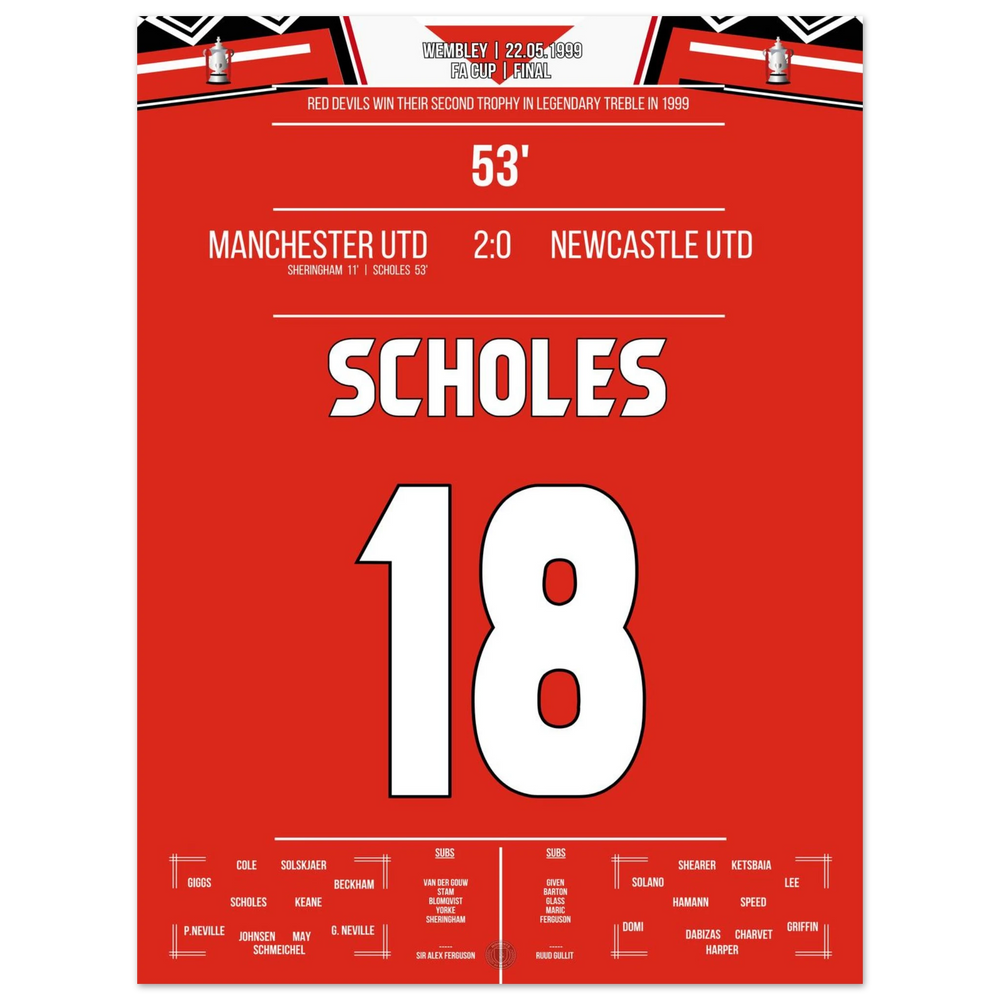 Scholes trifft bei United's Pokaltriumph in Wembley in der Treble-Saison