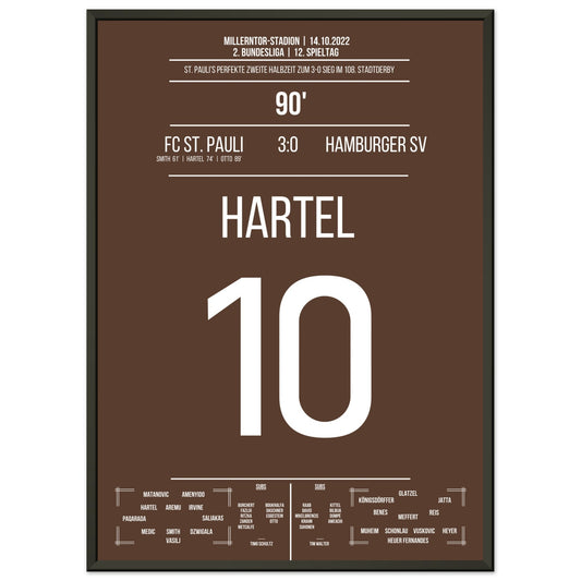 St. Pauli's 3-0 Sieg im 108. Stadtderby 50x70-cm-20x28-Schwarzer-Aluminiumrahmen