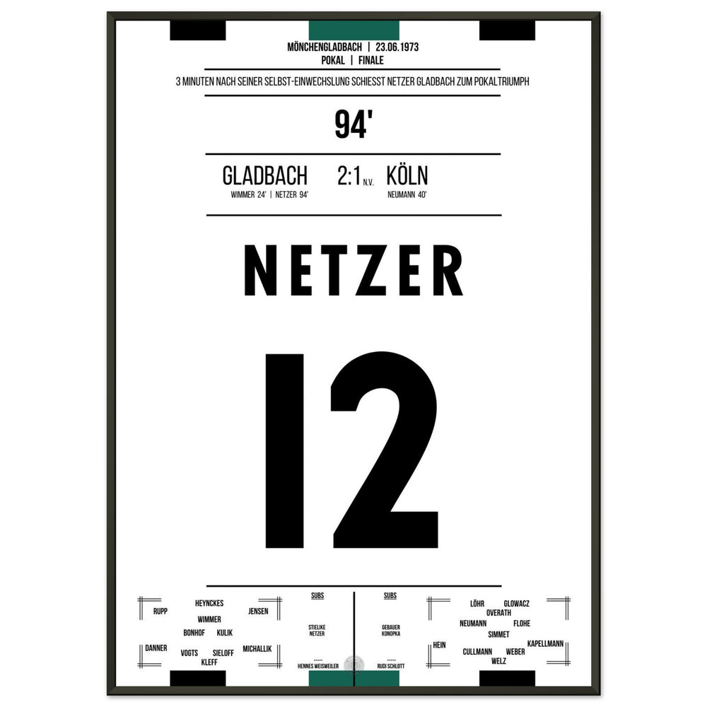 Netzer wechselt sich selbst ein und schießt Gladbach zum Pokalsieg 1973