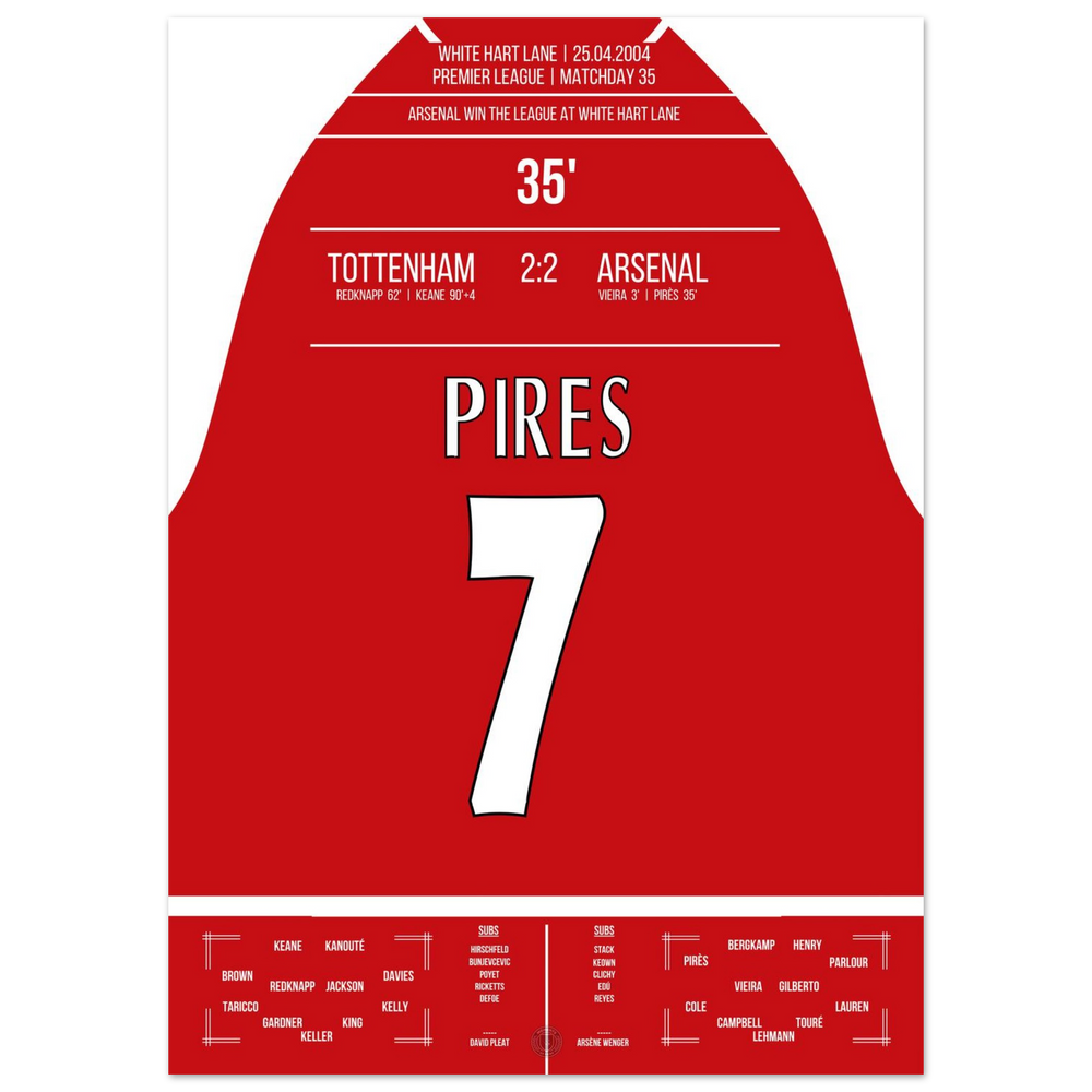 Pires' goal in the championship win at White Hart Lane in 2004