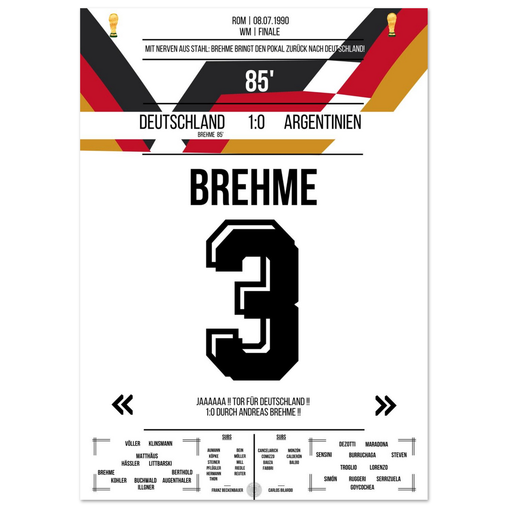 Brehme's Elfmeter gegen Argentinien im WM-Finale 1990