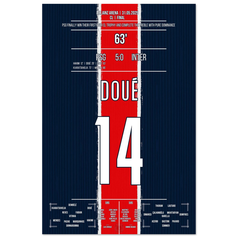 <tc>Two goals for the ages: Doué gives Paris immortal glory in Munich!





</tc>
