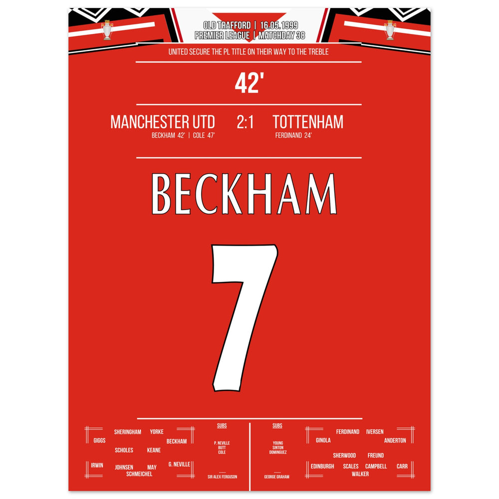 Beckham's Tor beim Gewinn der Meisterschaft 1999