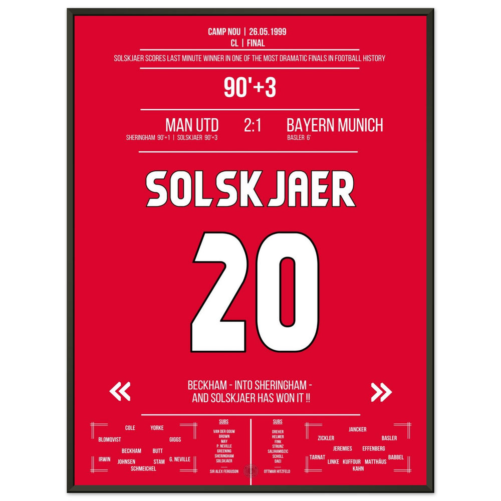 Solskjaer trifft im denkwürdigsten Comeback der Geschichte im Finale 1999 gegen Bayern