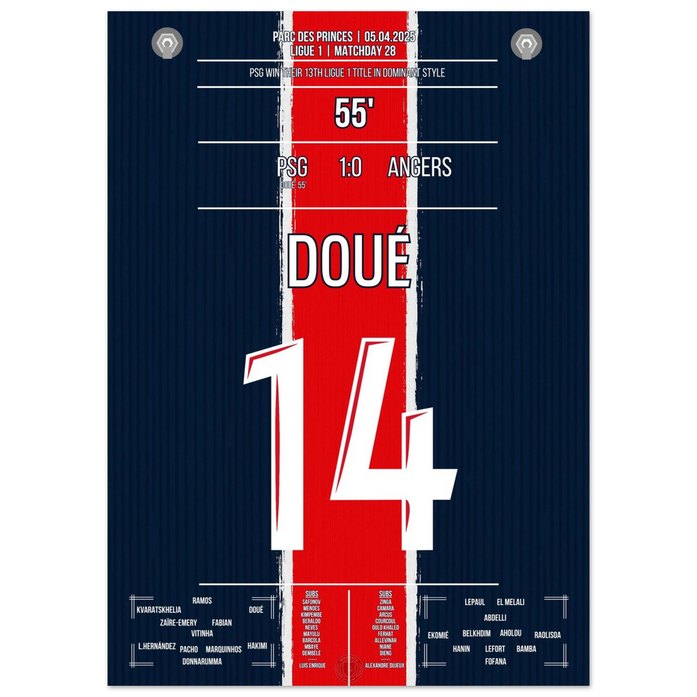 <tc>Doué scores as PSG win their 13th Ligue 1 title





</tc>