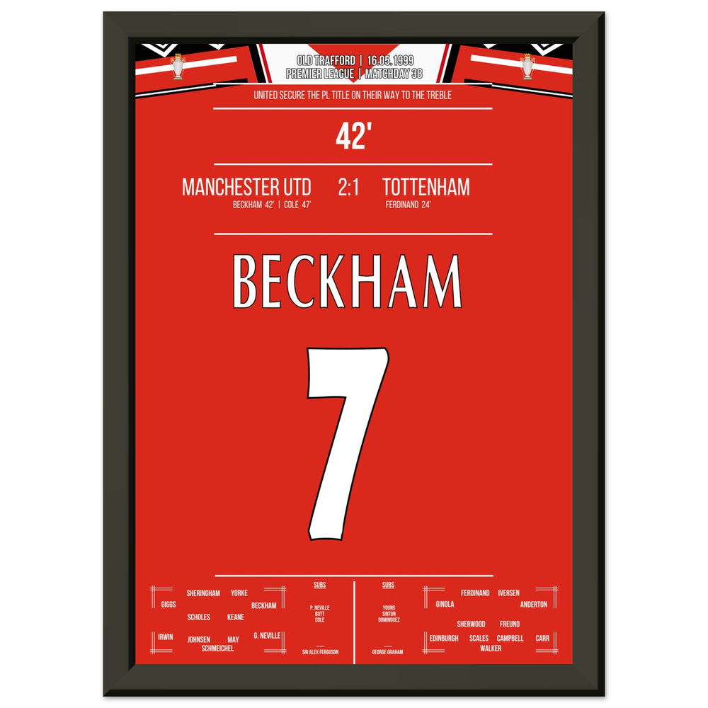 Beckham's Tor beim Gewinn der Meisterschaft 1999