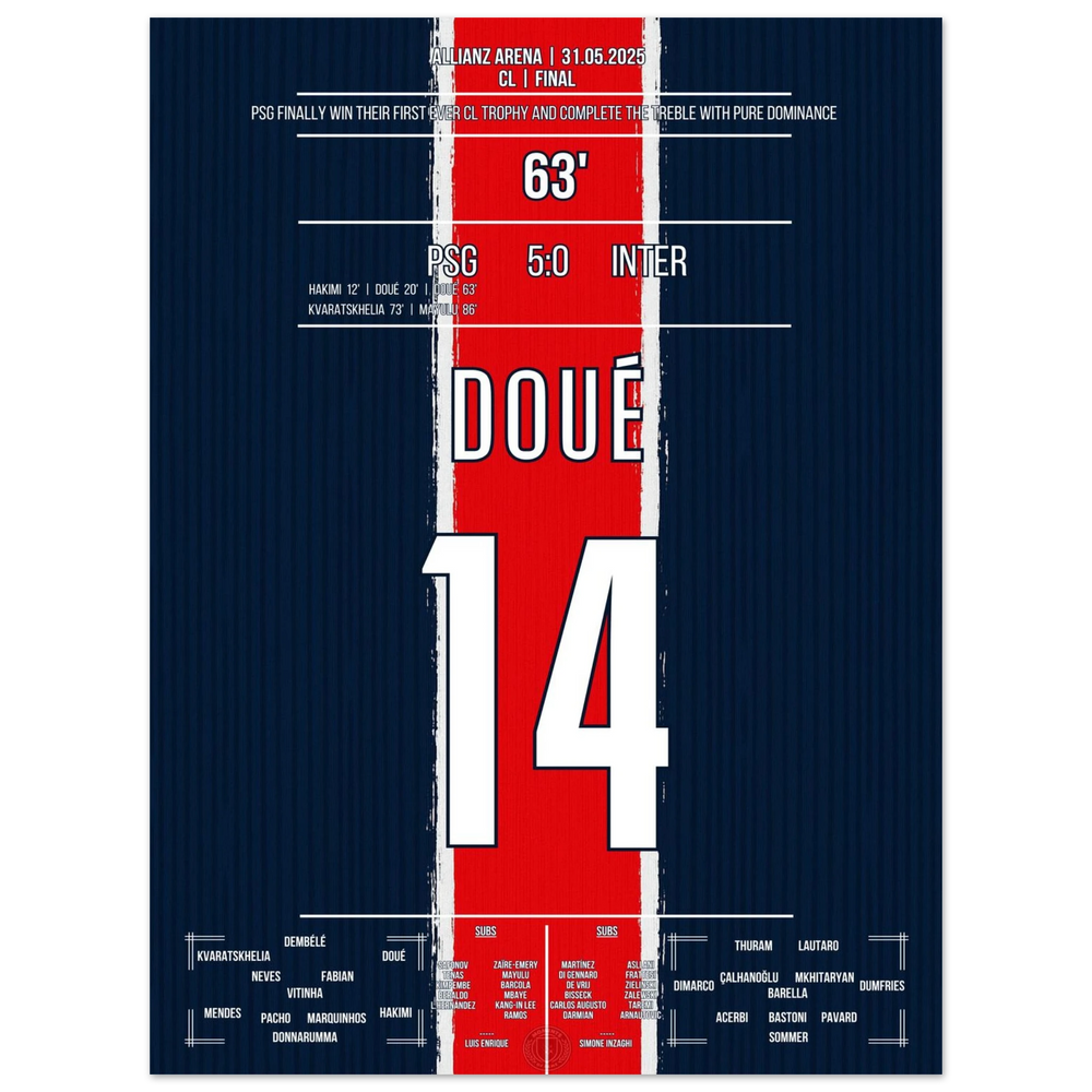 <tc>Two goals for the ages: Doué gives Paris immortal glory in Munich!





</tc>