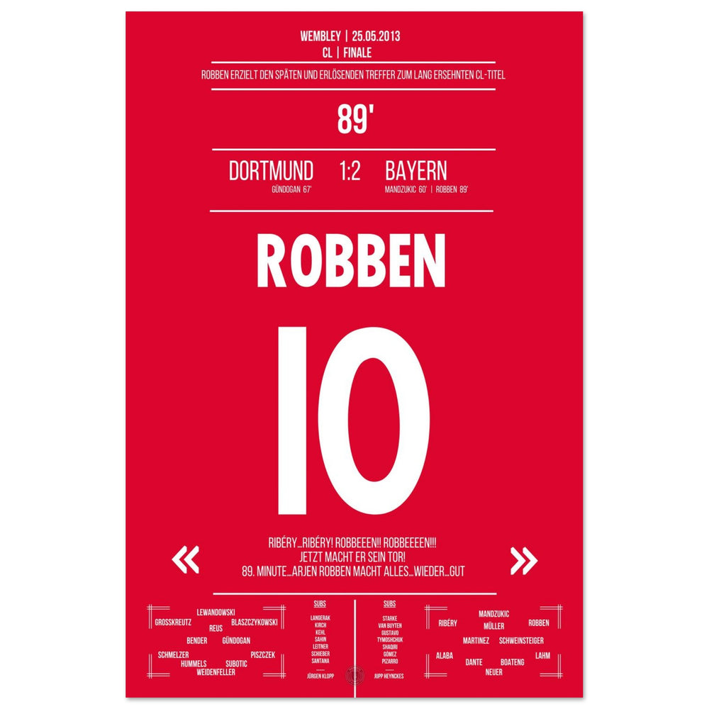 Robben mit spätem Siegtor im deutschen CL Finale - Deutsche Version