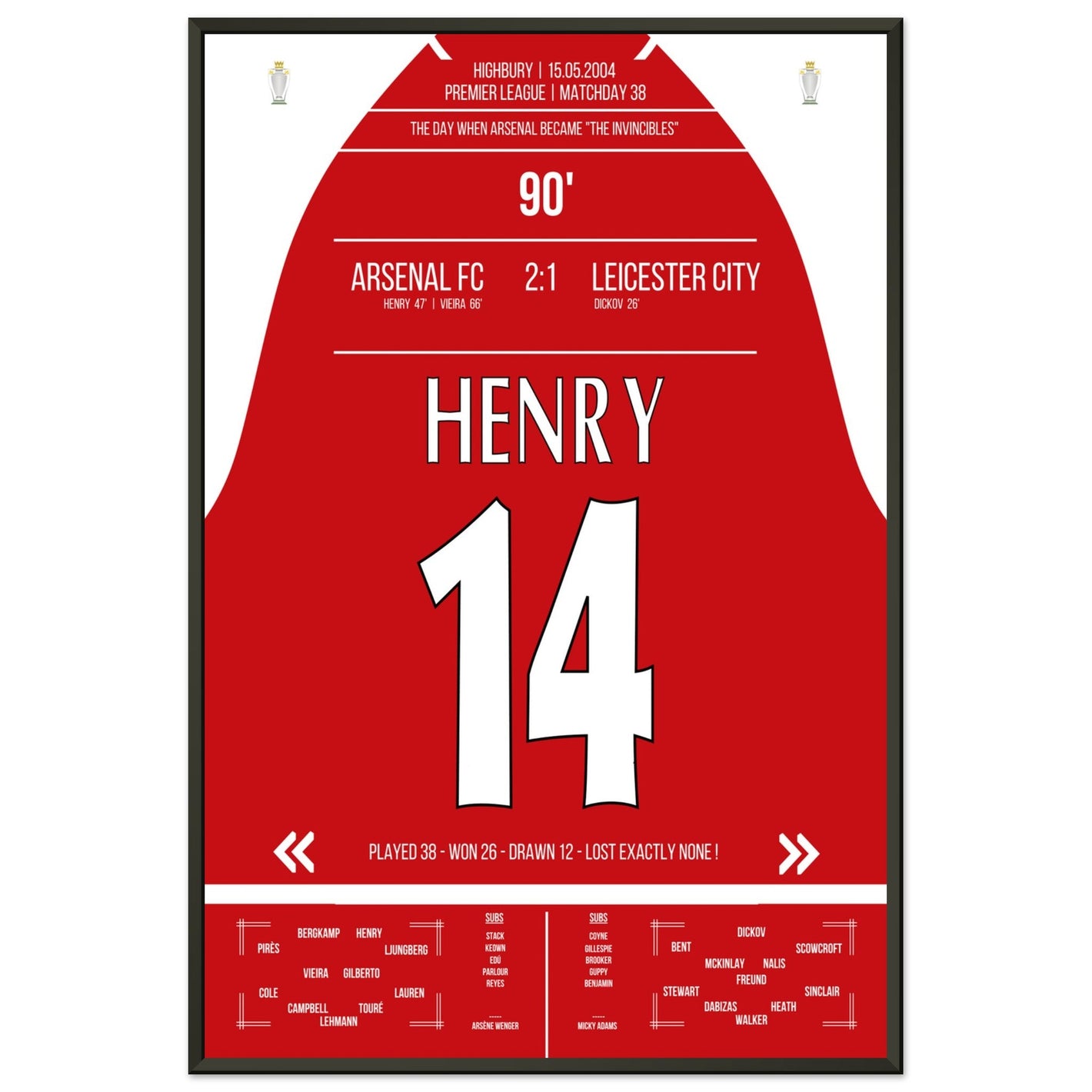 Die Geburtsstunde der "Invincibles" in 2004 60x90-cm-24x36-Schwarzer-Aluminiumrahmen